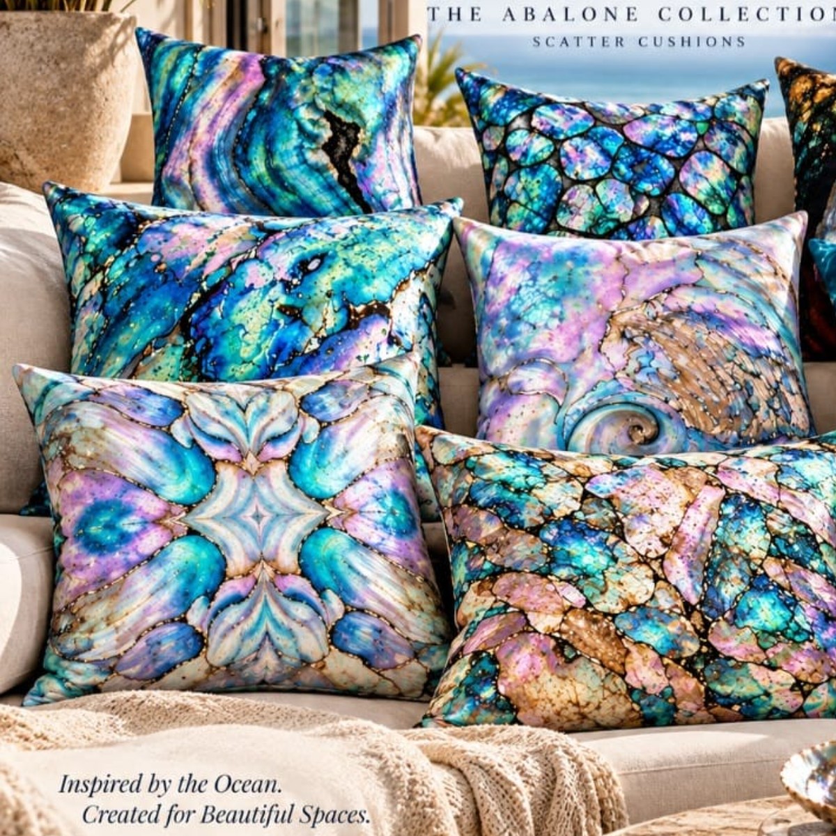 Abalone Mosaic 45cm x 45cm Scatter Cushion image 3