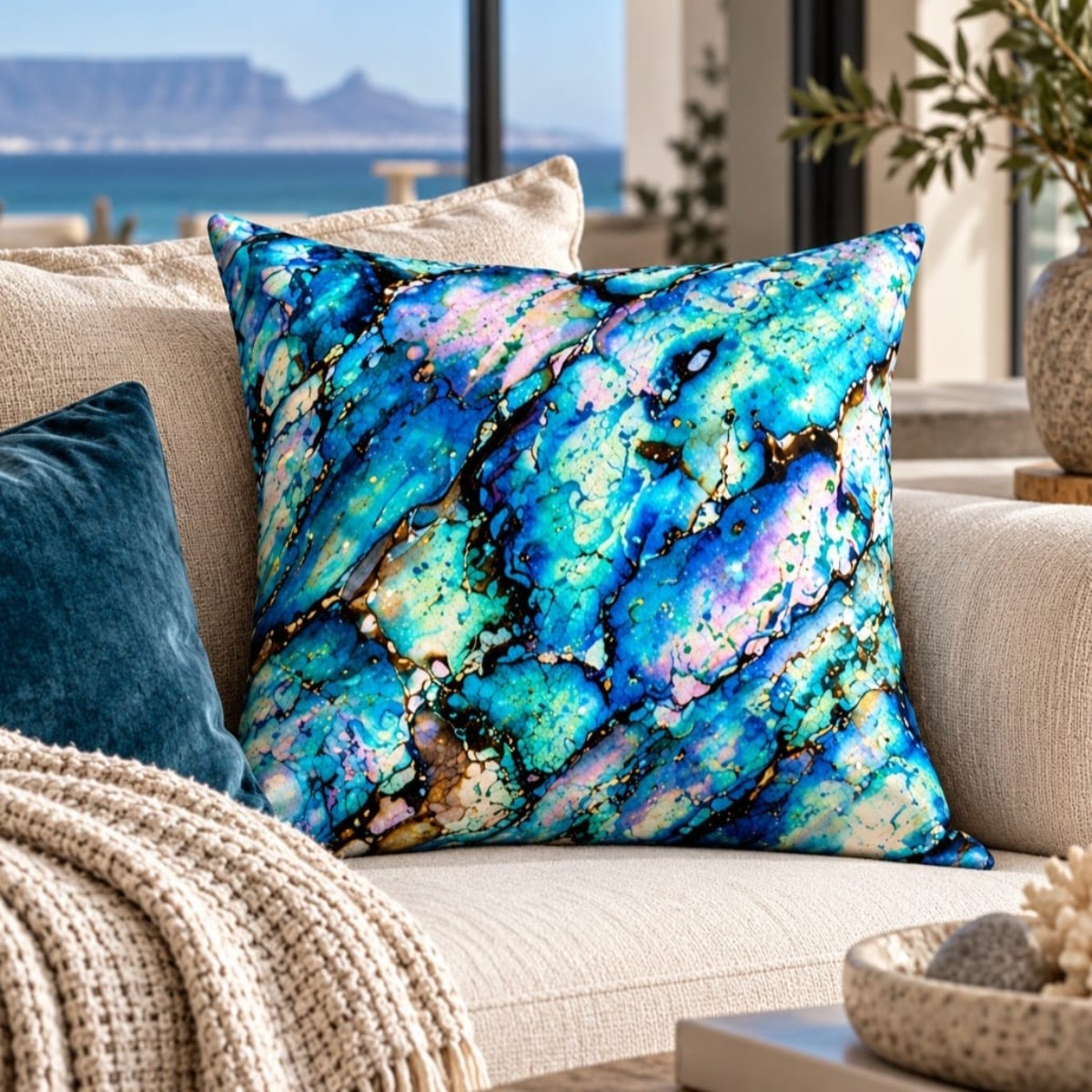 Ocean Marble 45cm x 45cm Scatter Cushion