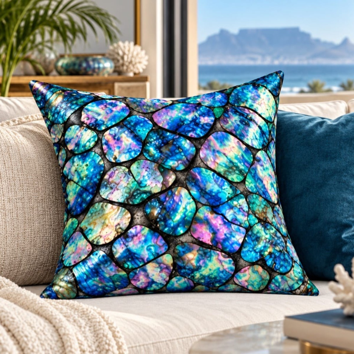 Abalone Mosaic 45cm x 45cm Scatter Cushion