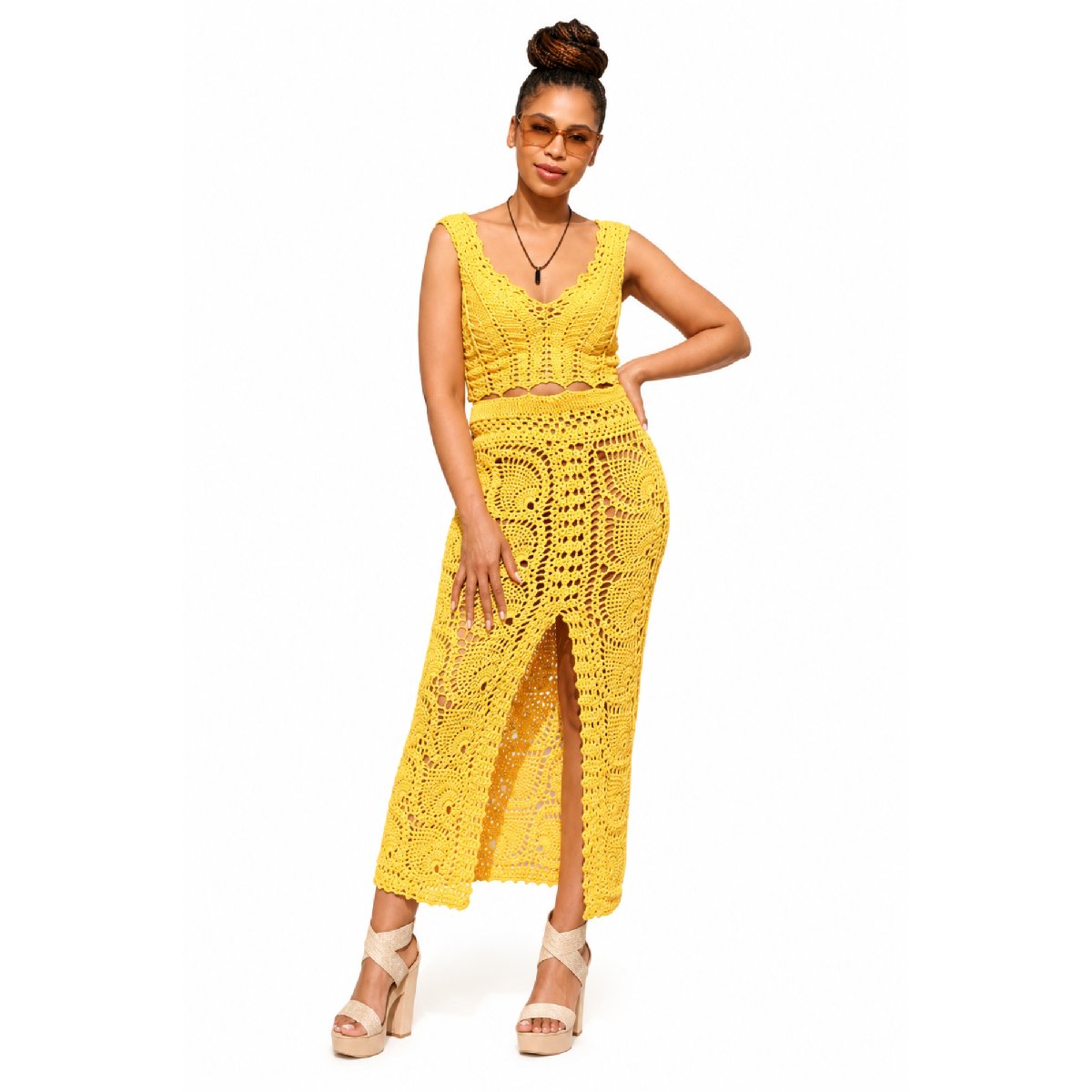 Sunlit Elegance Crochet Dress image 3