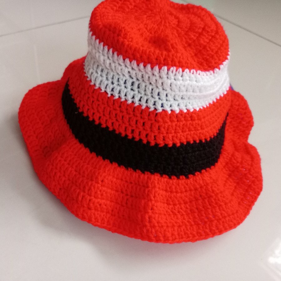 Handmade Crochet Bucket Hat | Red Wide Brim Summer Hat | Lightweight Boho Festival Hat | Unisex Gift
