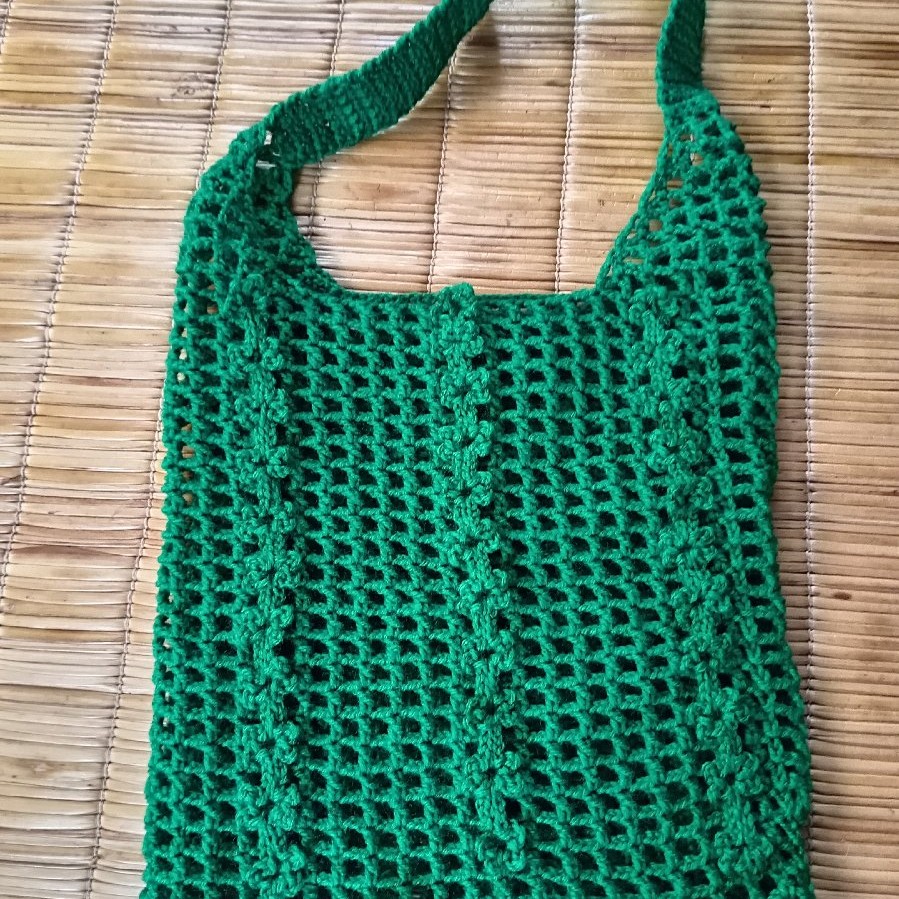 Handmade Crochet Mesh Shoulder Bag | Lightweight Reusable Tote | Eco-Friendly Market Bag | Boho Everyday Bag image 3