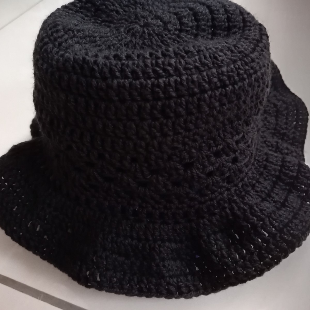 Handmade Crochet Bucket Hat | Black Wide Brim Summer Hat | Lightweight Boho Festival Hat | Unisex Gift