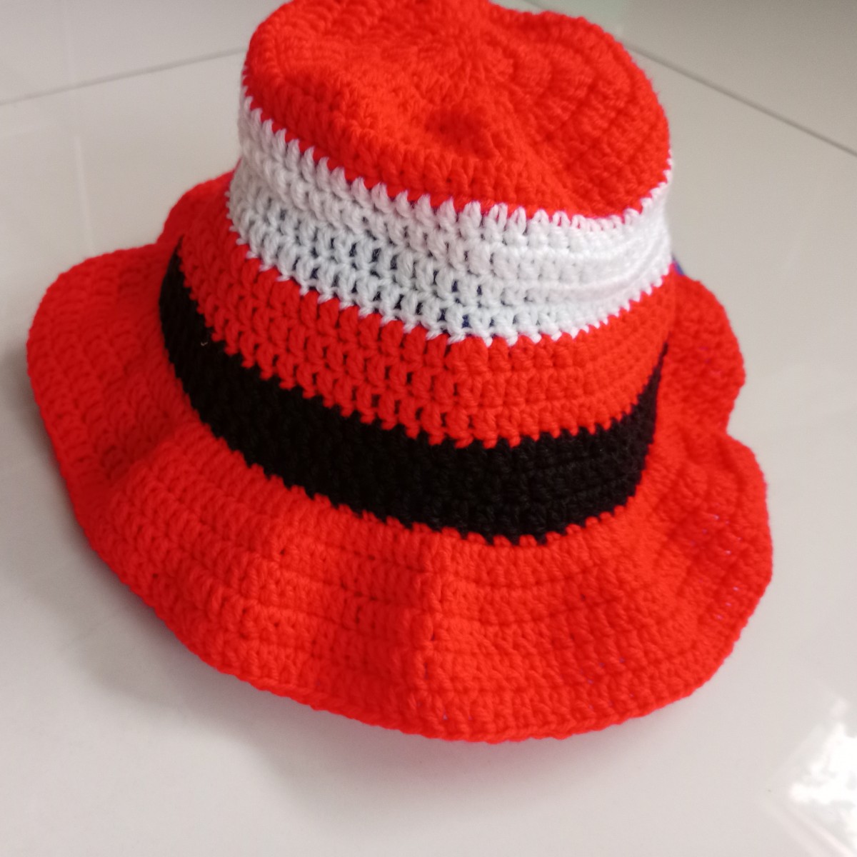Handmade Crochet Bucket Hat | Blue & White Wide Brim Summer Hat | Lightweight Boho Festival Hat | Unisex Gift image 5