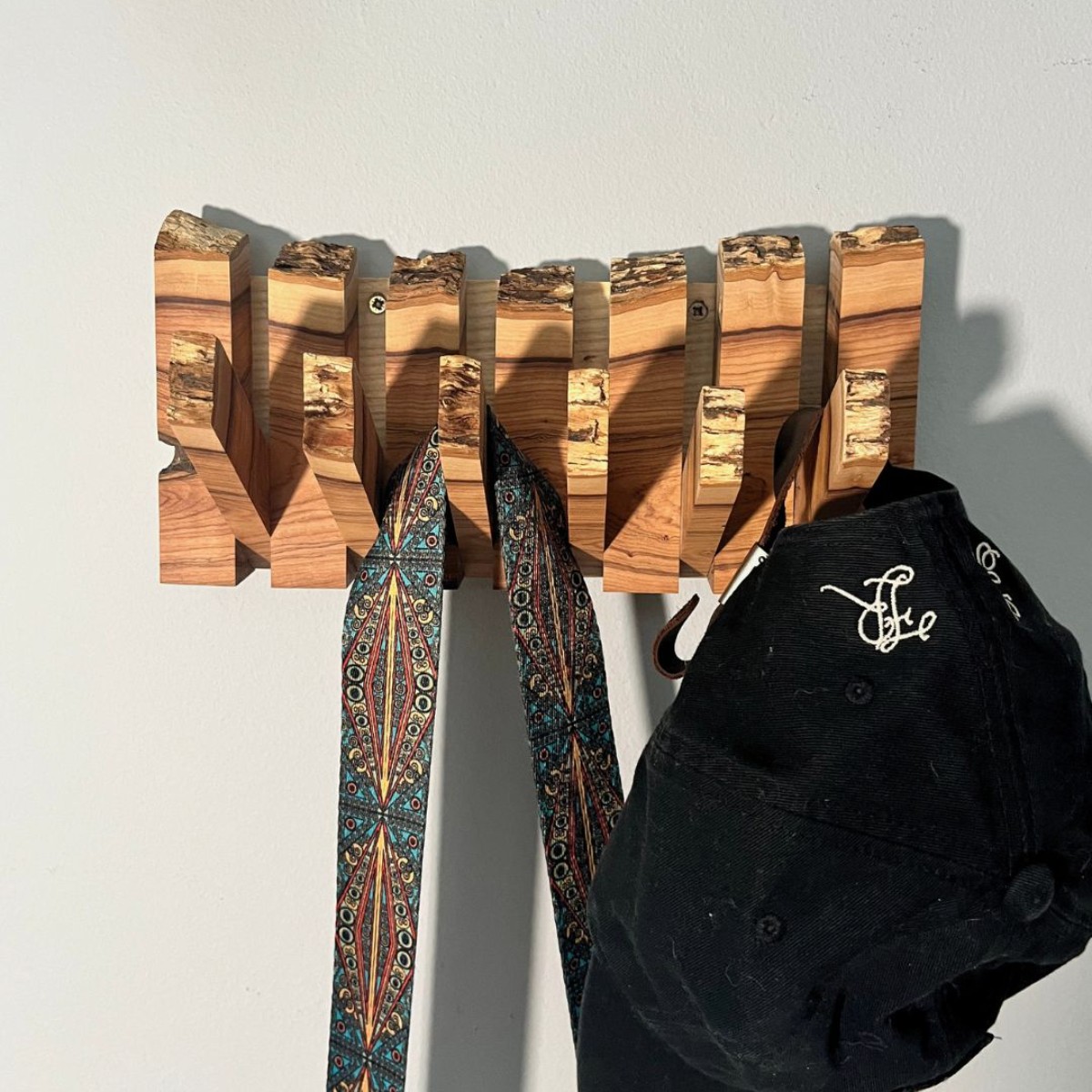 Live Edge Wild Olive Coat Rack