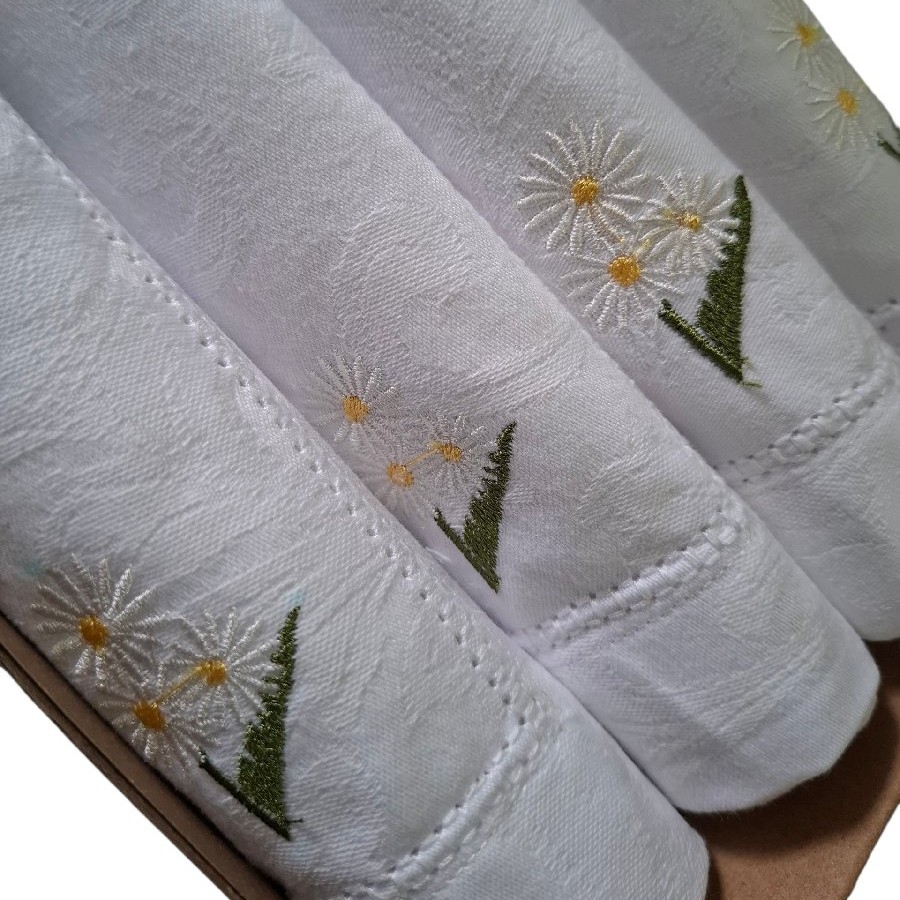 Daisy Embroidered Table Napkins