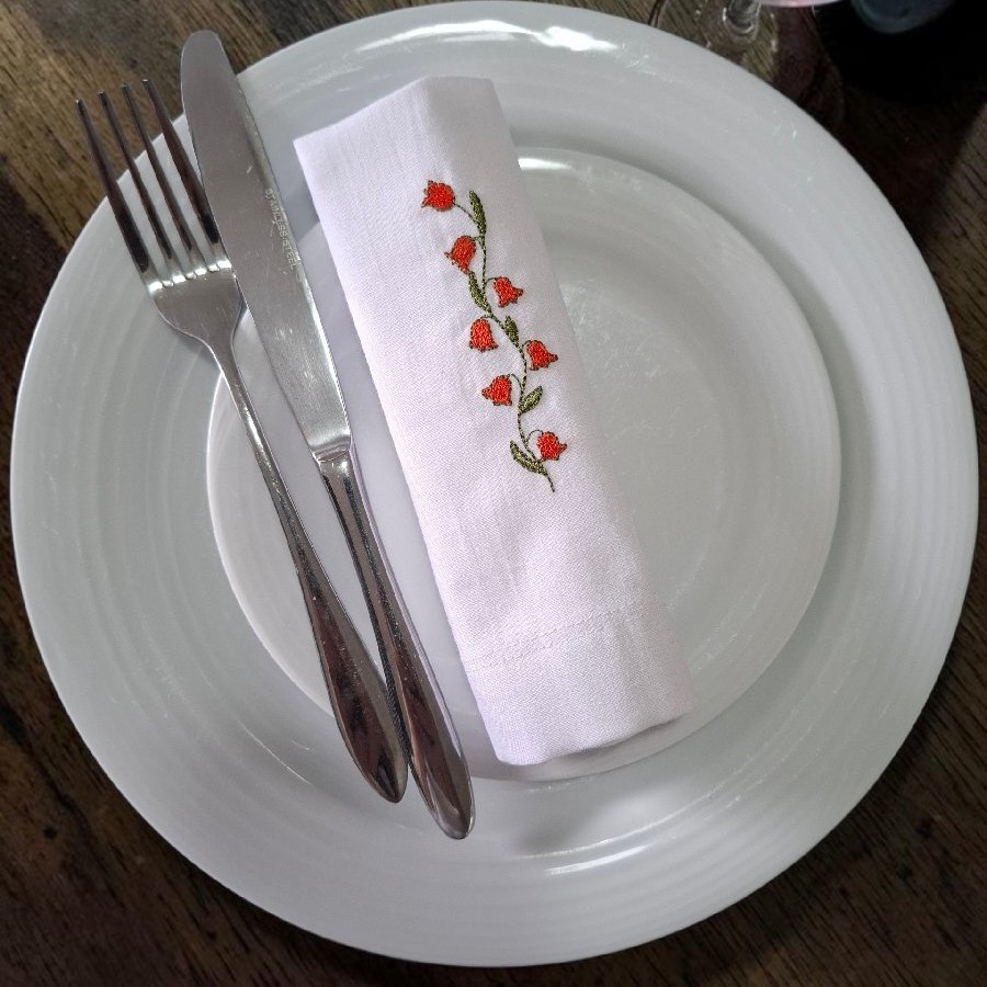 Blue Bell Embroidered Table Napkins image 2