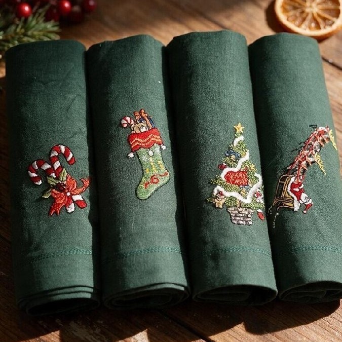 Embroidered Linen Napkins