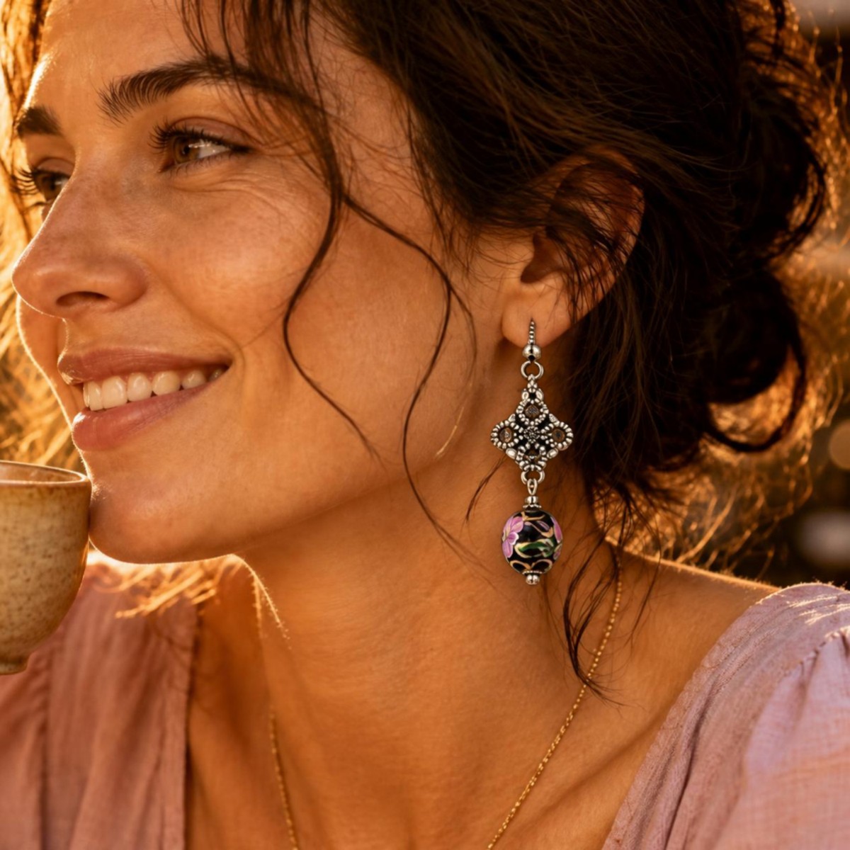 Cloisonne Drop Earrings