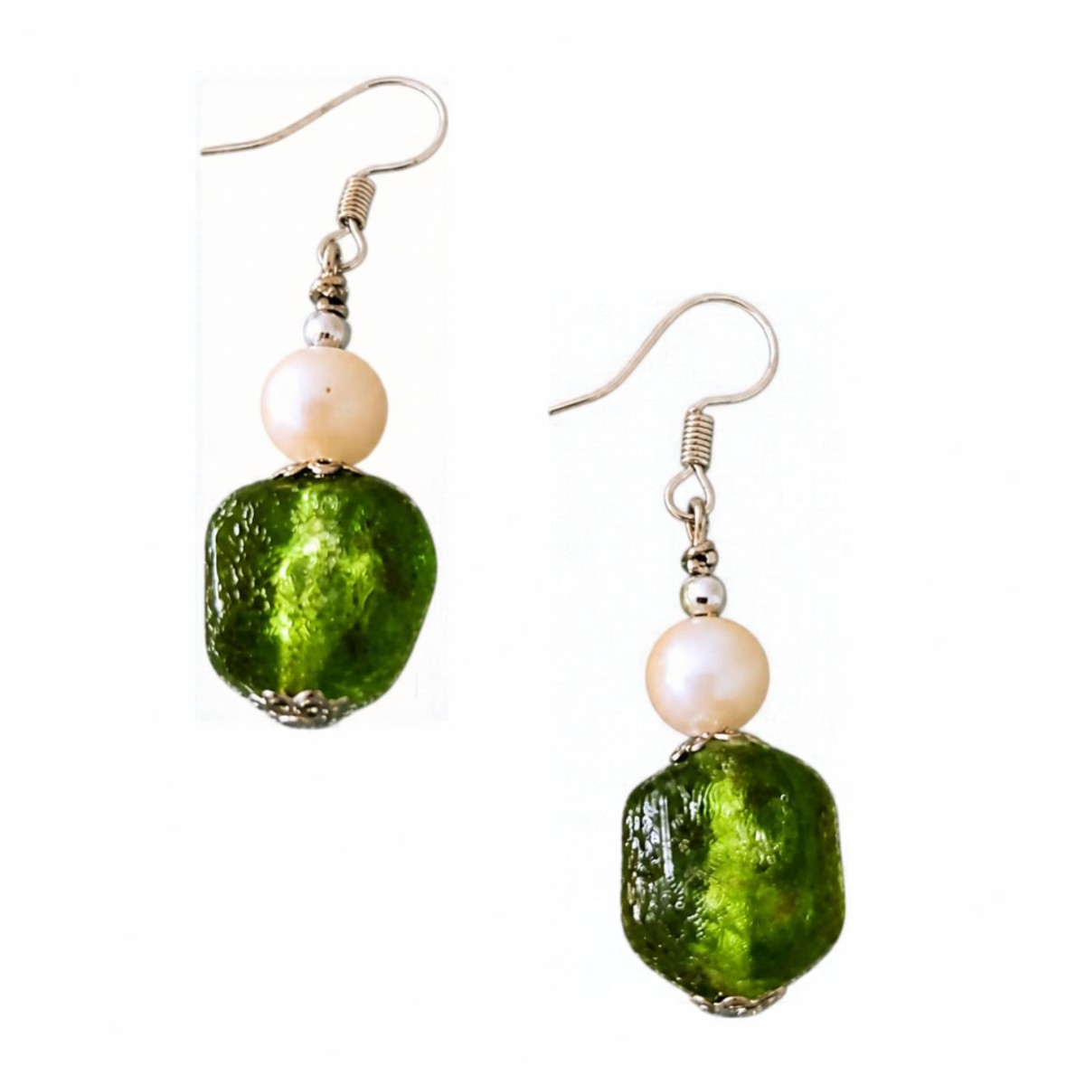 Frosted Glass Drop Earrings image 2