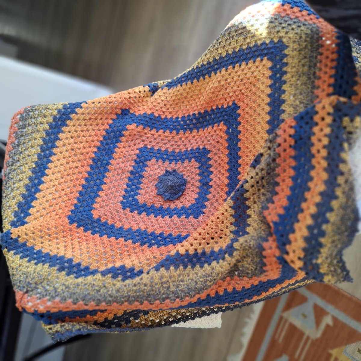 SALE! Retro Granny Square Throw