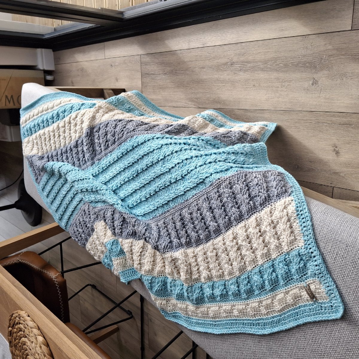 SALE! Crochet Blanket In Bamboo/cotton.
