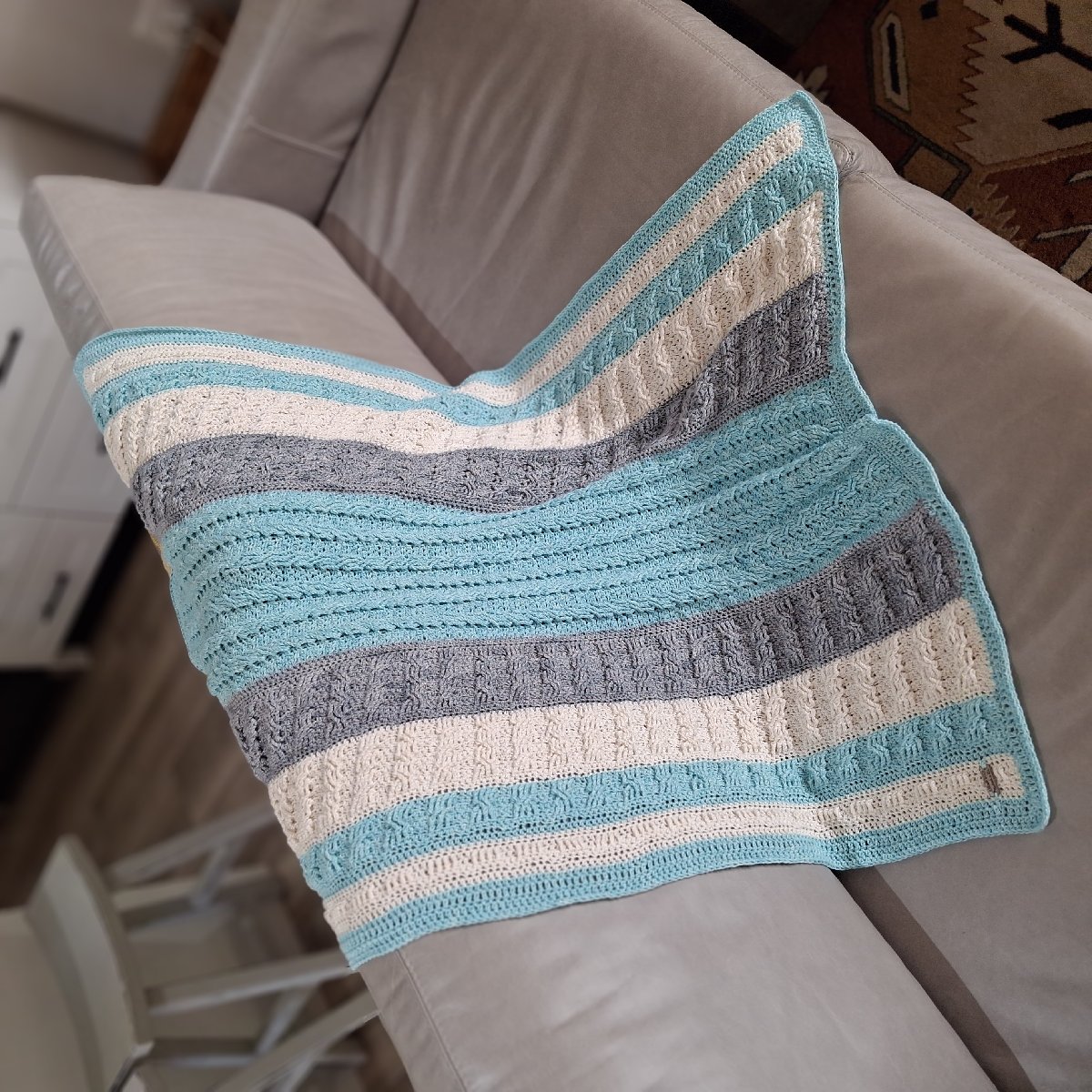 SALE! Crochet Blanket In Bamboo/cotton. image 2