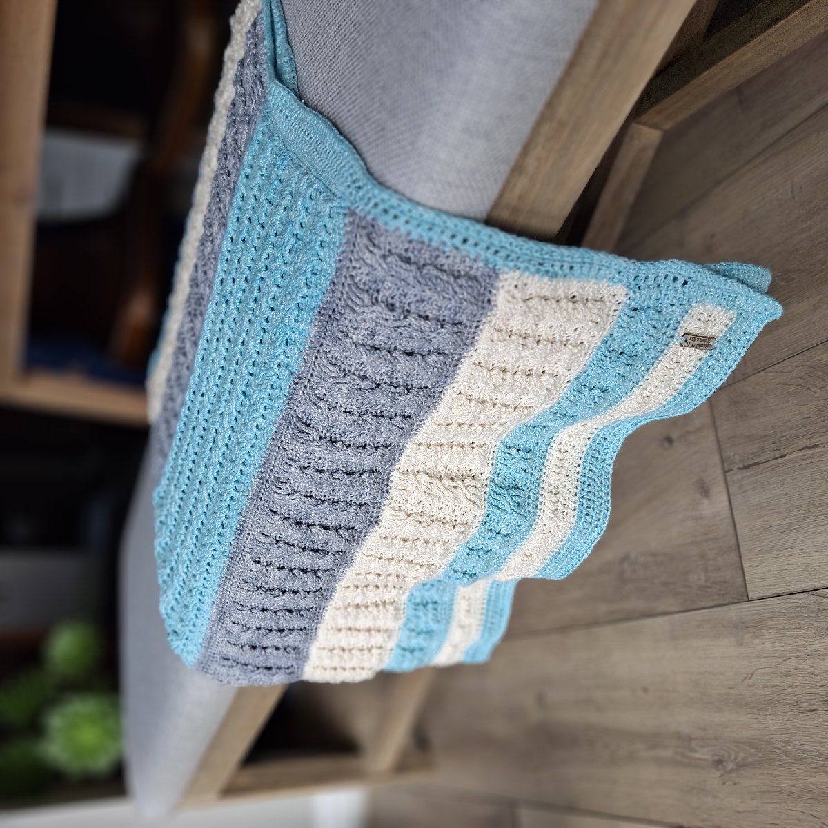 SALE! Crochet Blanket In Bamboo/cotton. image 5