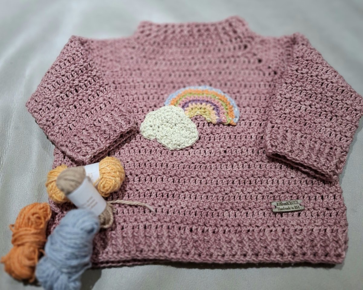 Baby Sweater -Dusty Pink image 4