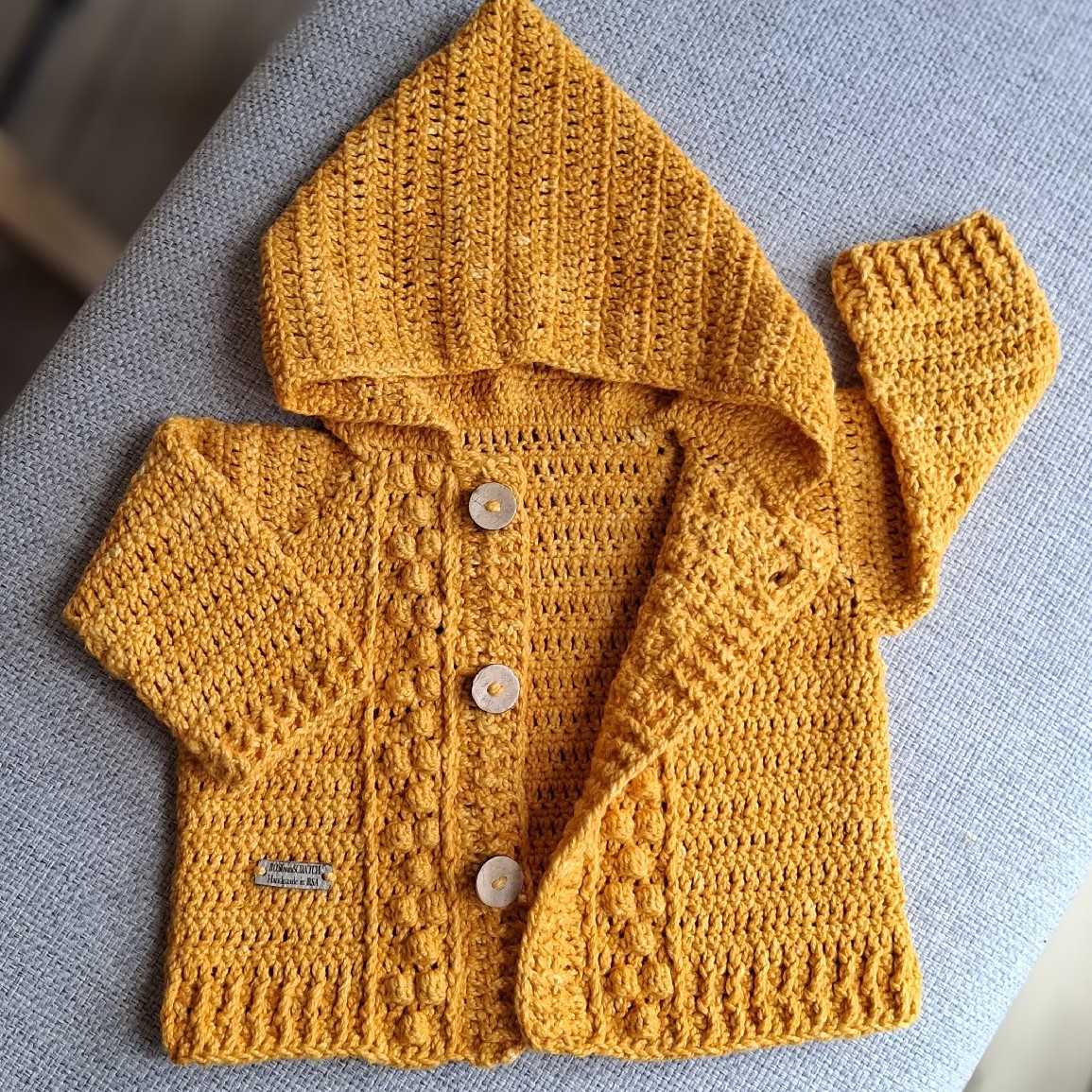 Mustard Baby Cardigan Hoodie image 2