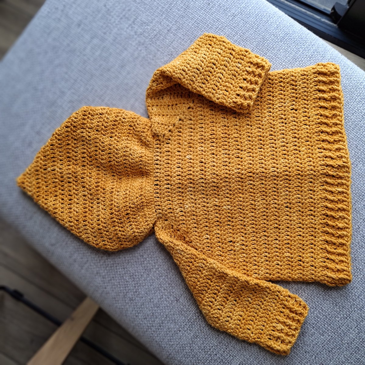Mustard Baby Cardigan Hoodie image 3