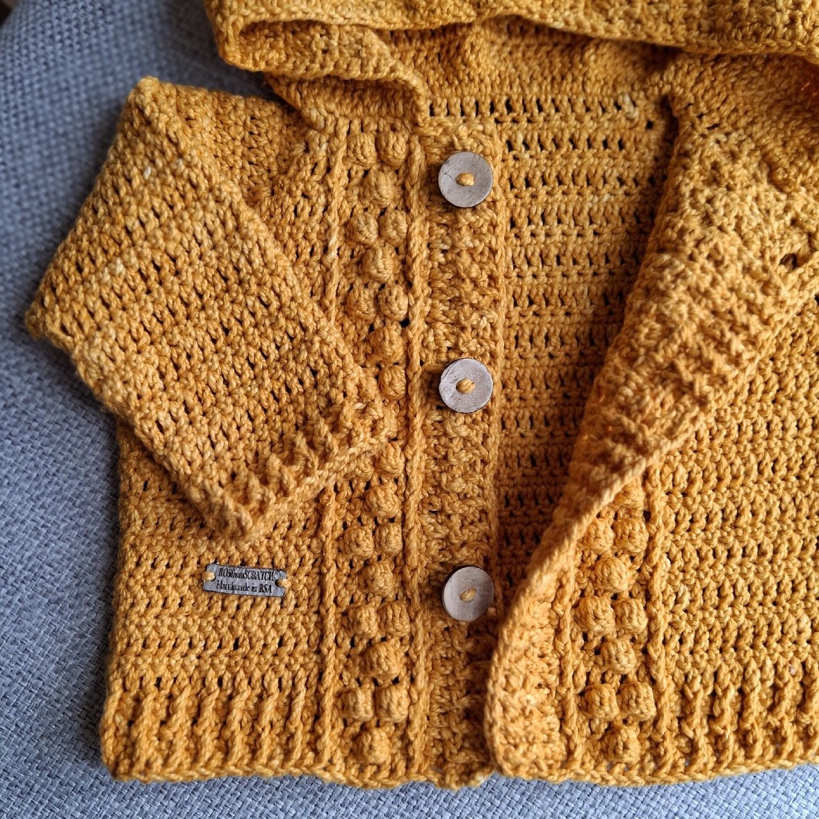 Mustard Baby Cardigan Hoodie image 4