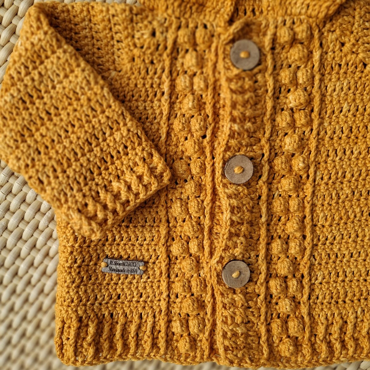 Mustard Baby Cardigan Hoodie image 5