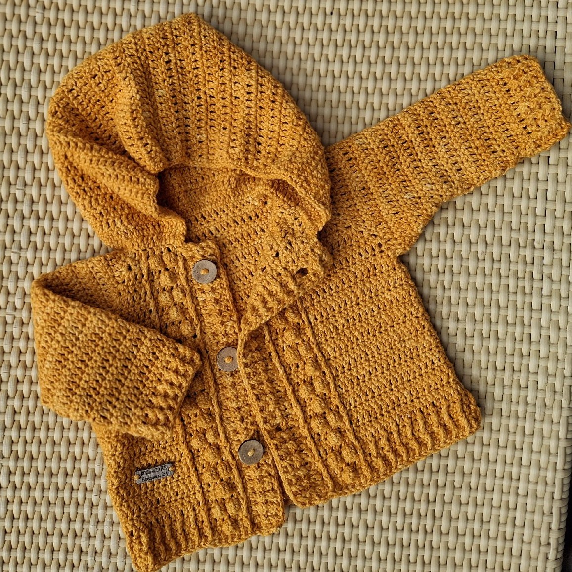 Mustard Baby Cardigan Hoodie image 6