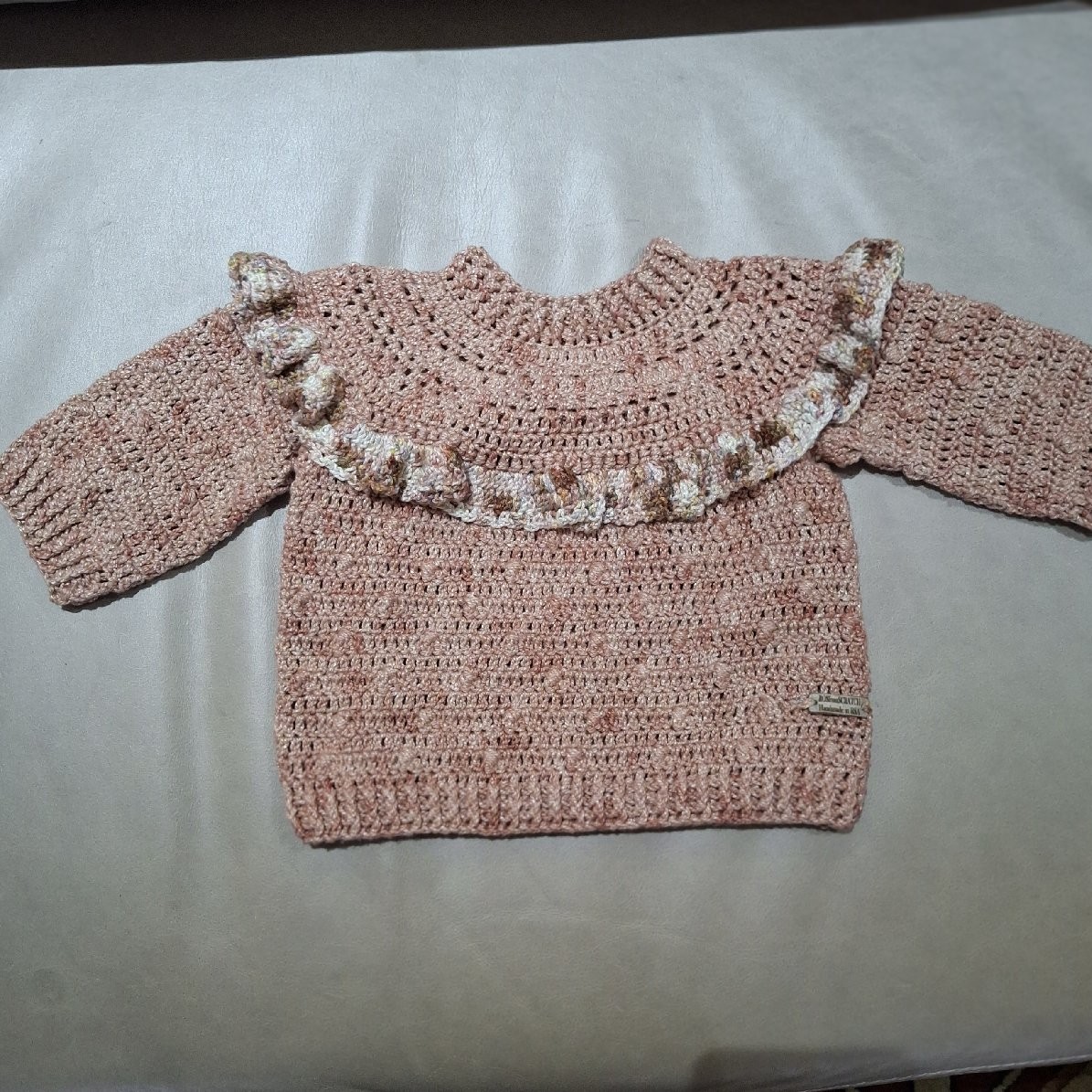 Baby Sweater 6-12mth. Buff Pink