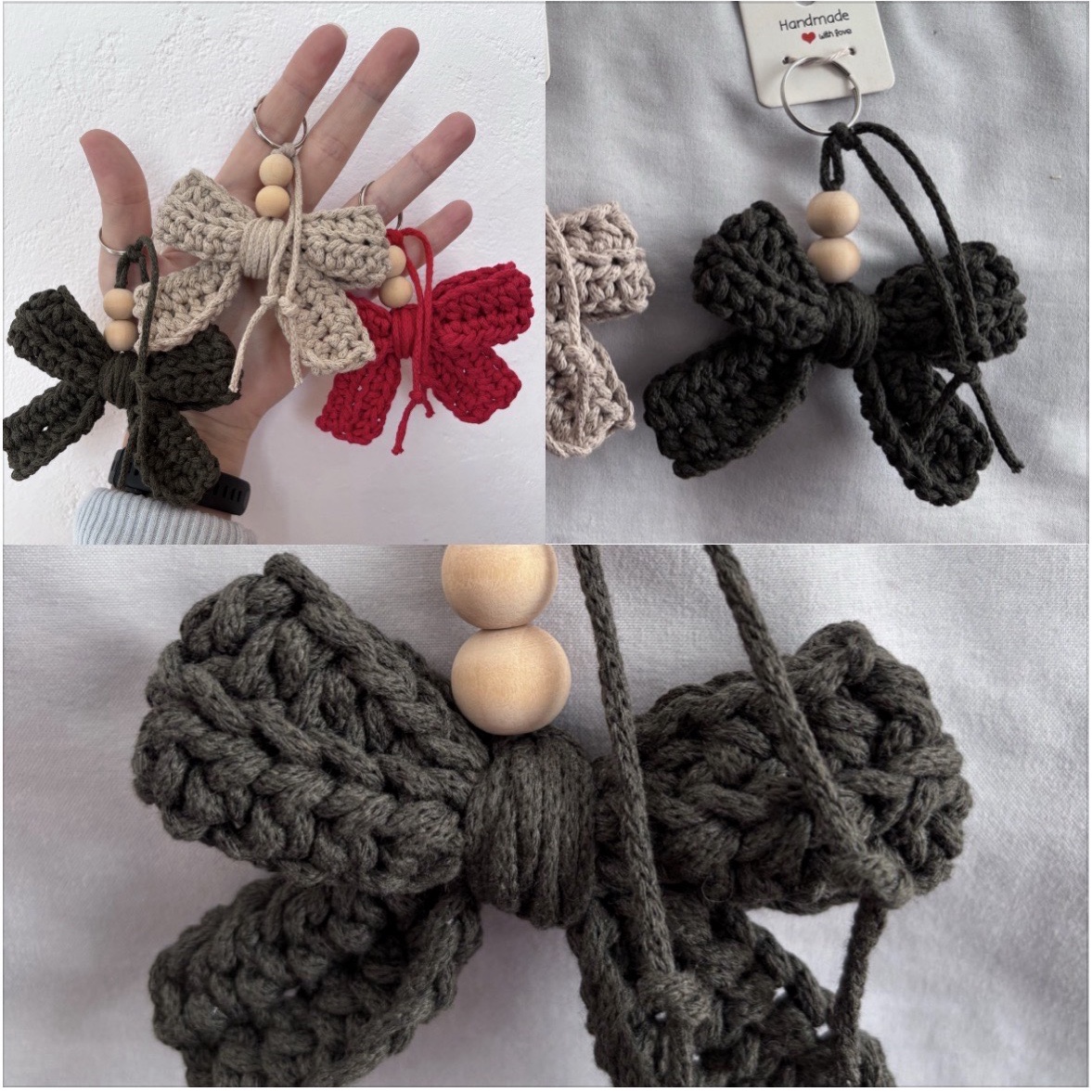 Deep Green Bow Keychain