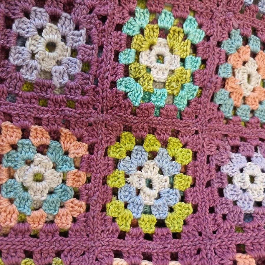 Pink Cot Sized Baby Crochet Blanket