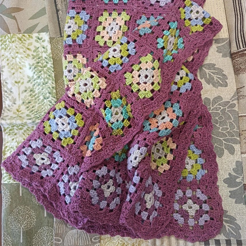 Pink Cot Sized Baby Crochet Blanket image 2
