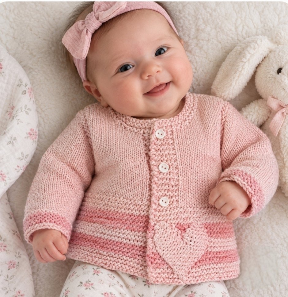 3-6 Month Baby Cardigan Peach