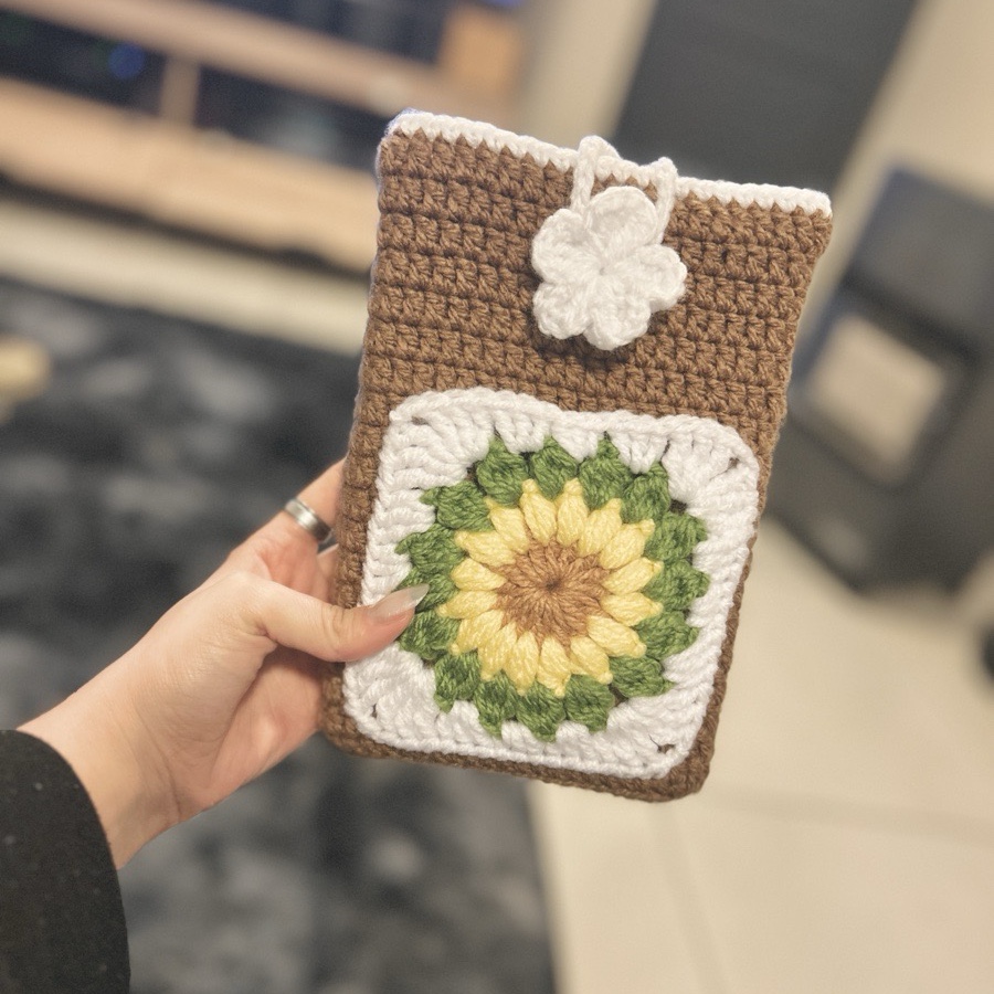 ✨ Cozy Bookish Vibes: Sunflower & Blossom Crochet Book Sleeve ✨ image 2