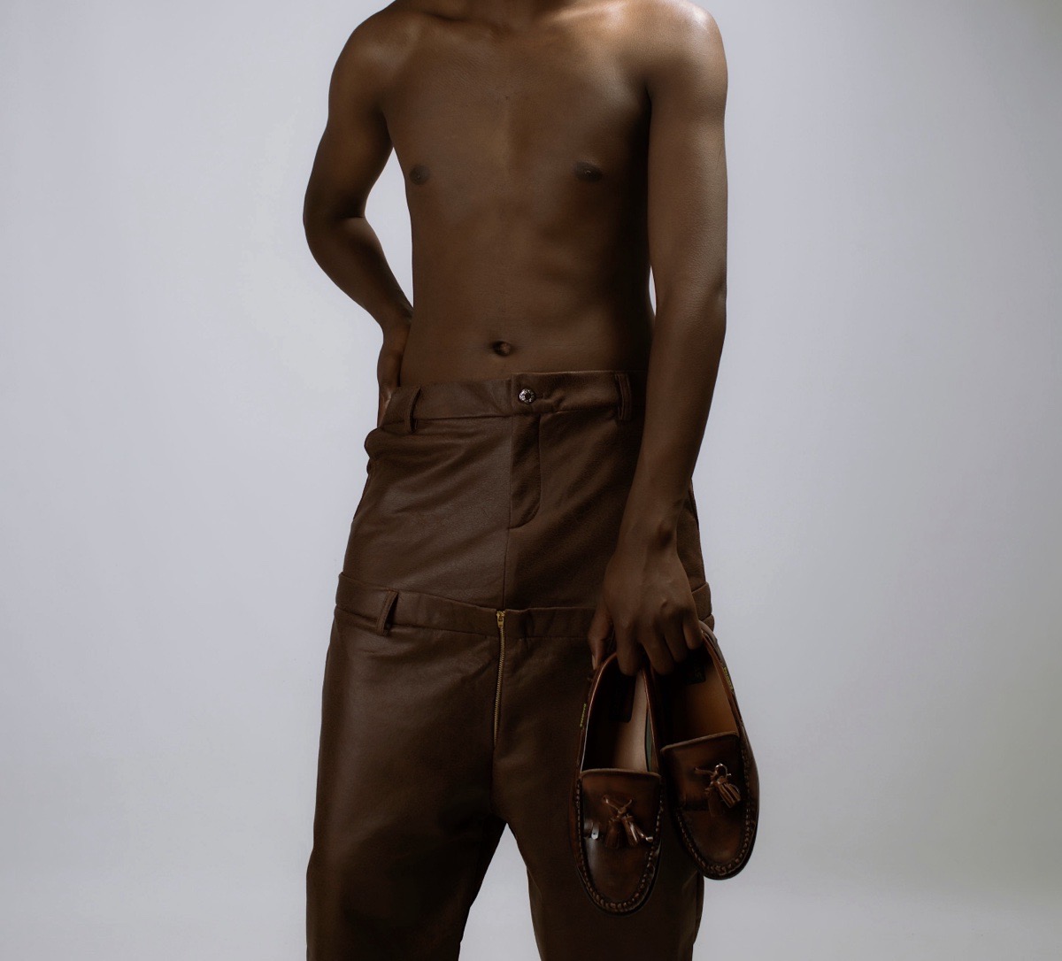 Buffalo Leather Double Waist Pants