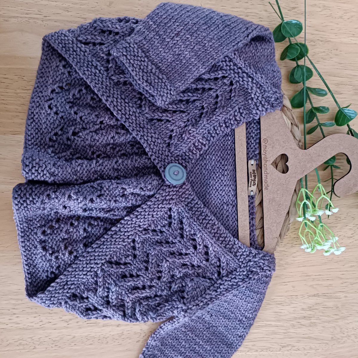Hand-knitted Girls Lacy Shrug