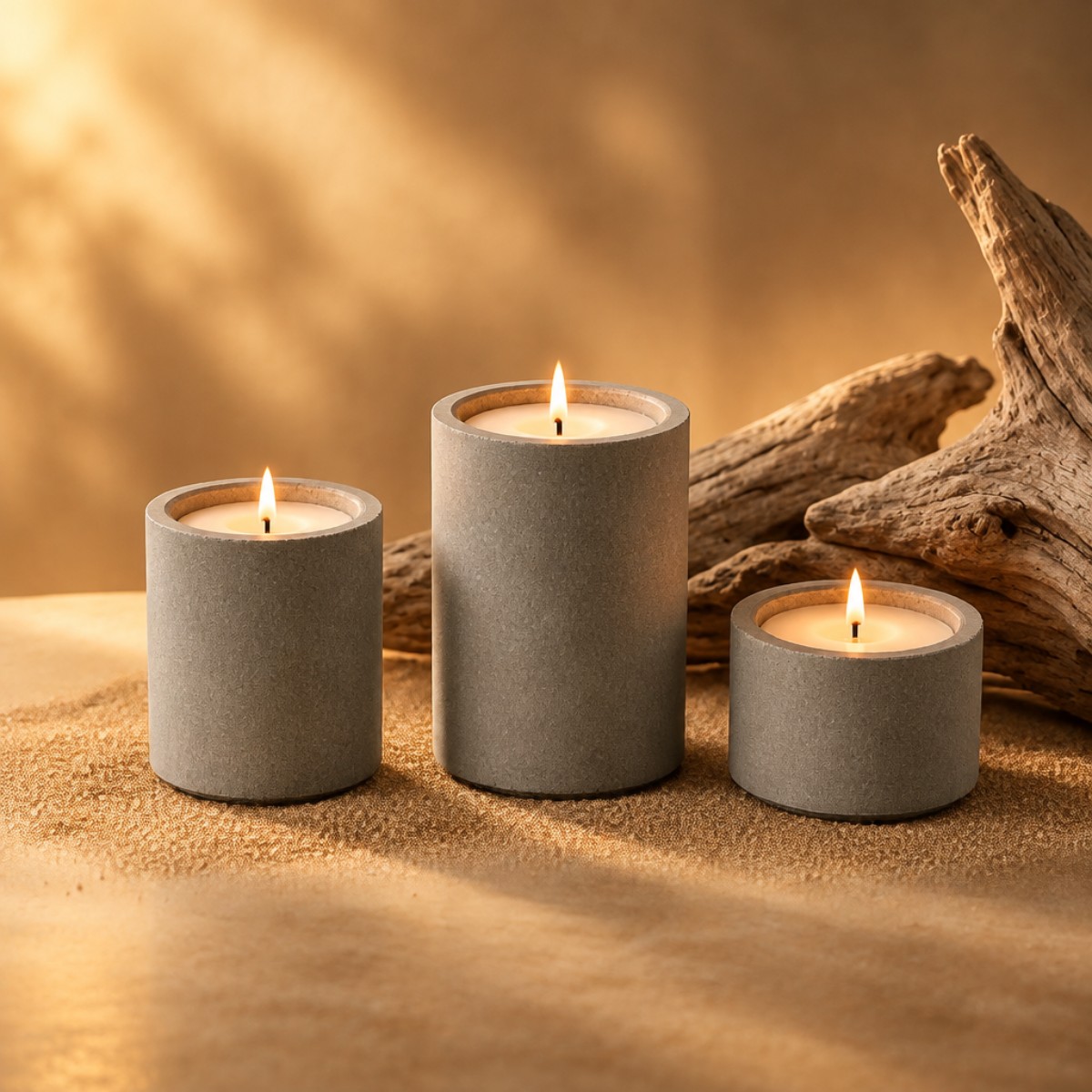 Three pillar tealight candle holders