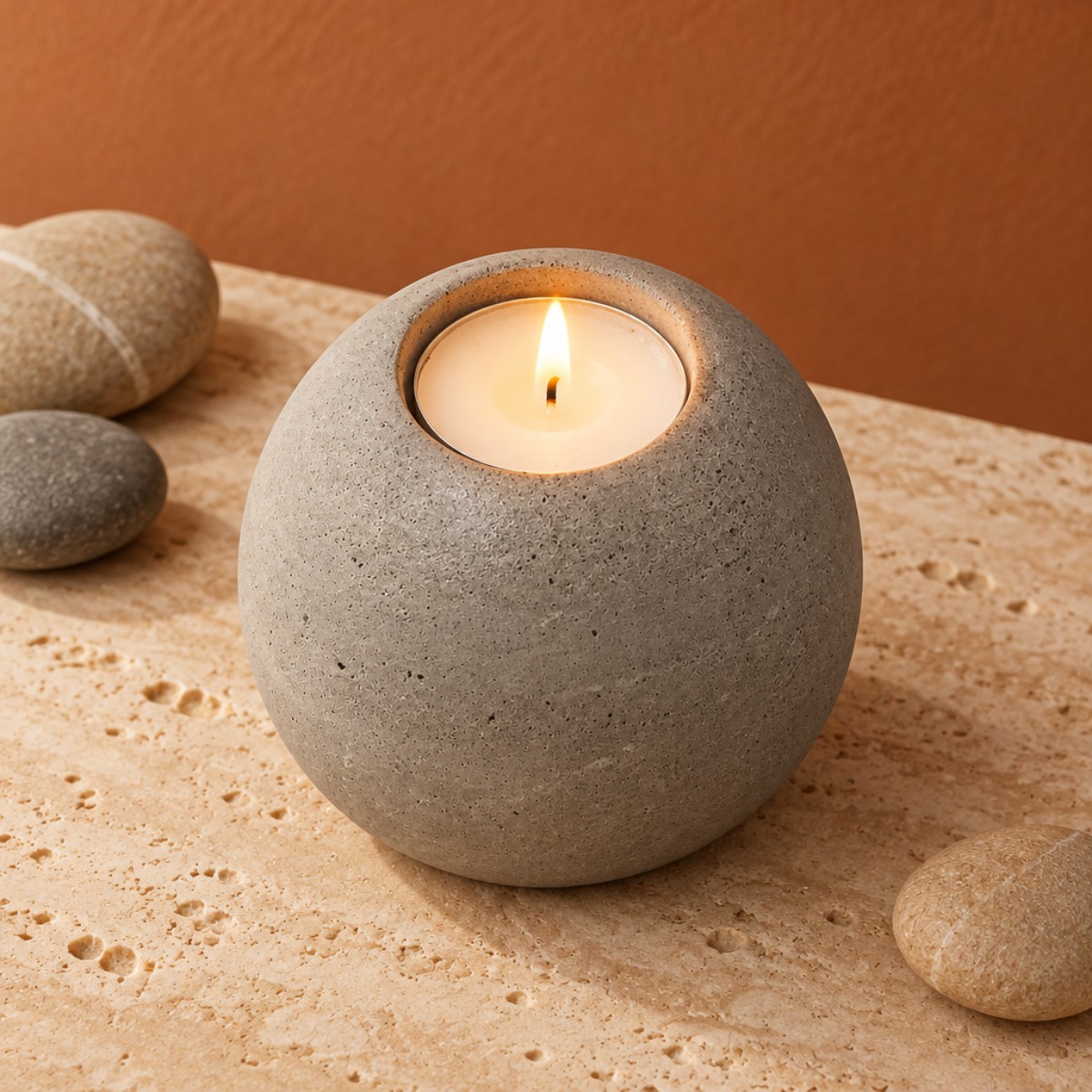 Tealight Candle Holder Ball-Stonelike image 3
