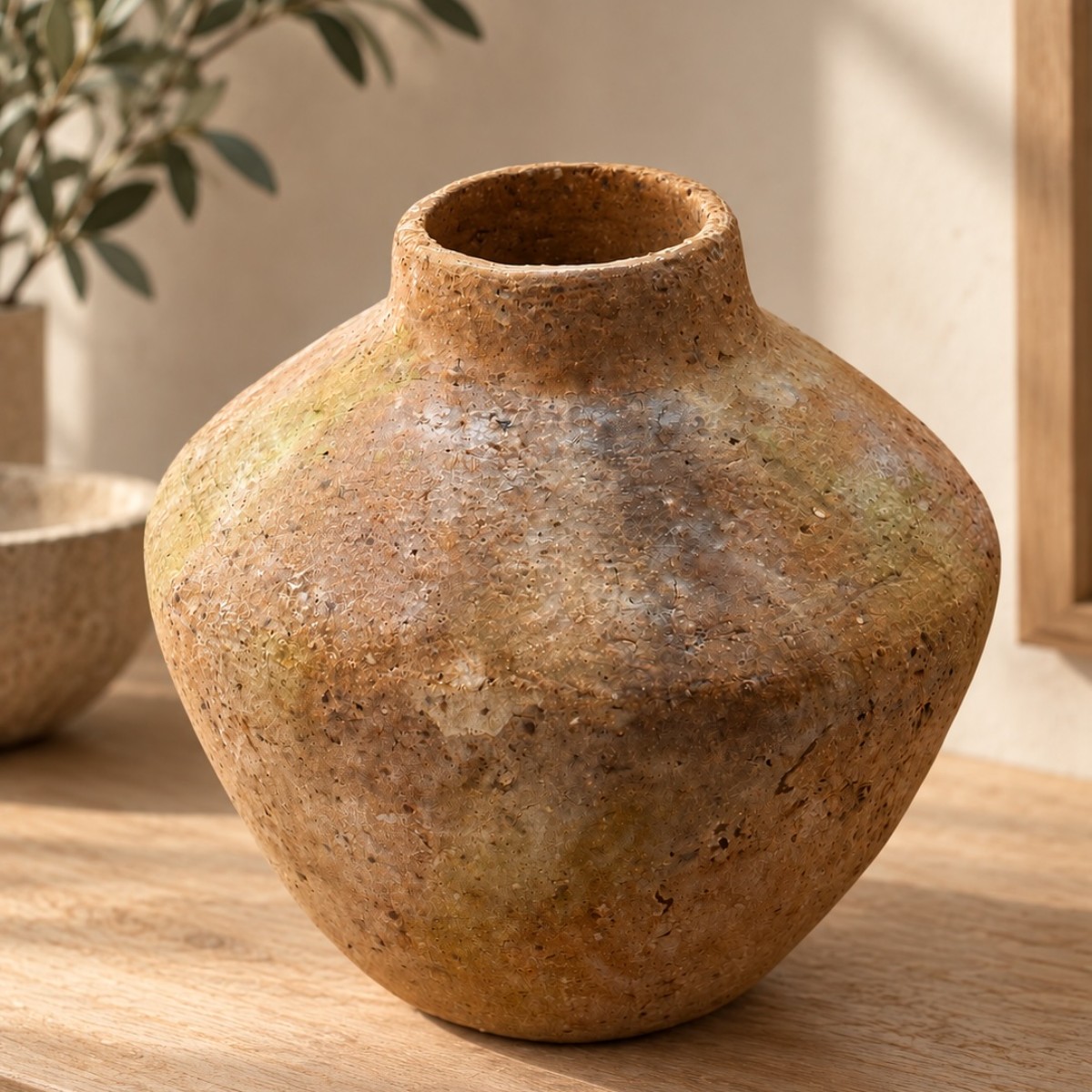 Textured angular vessel