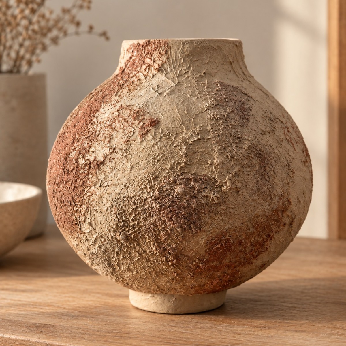 Textured moon jar