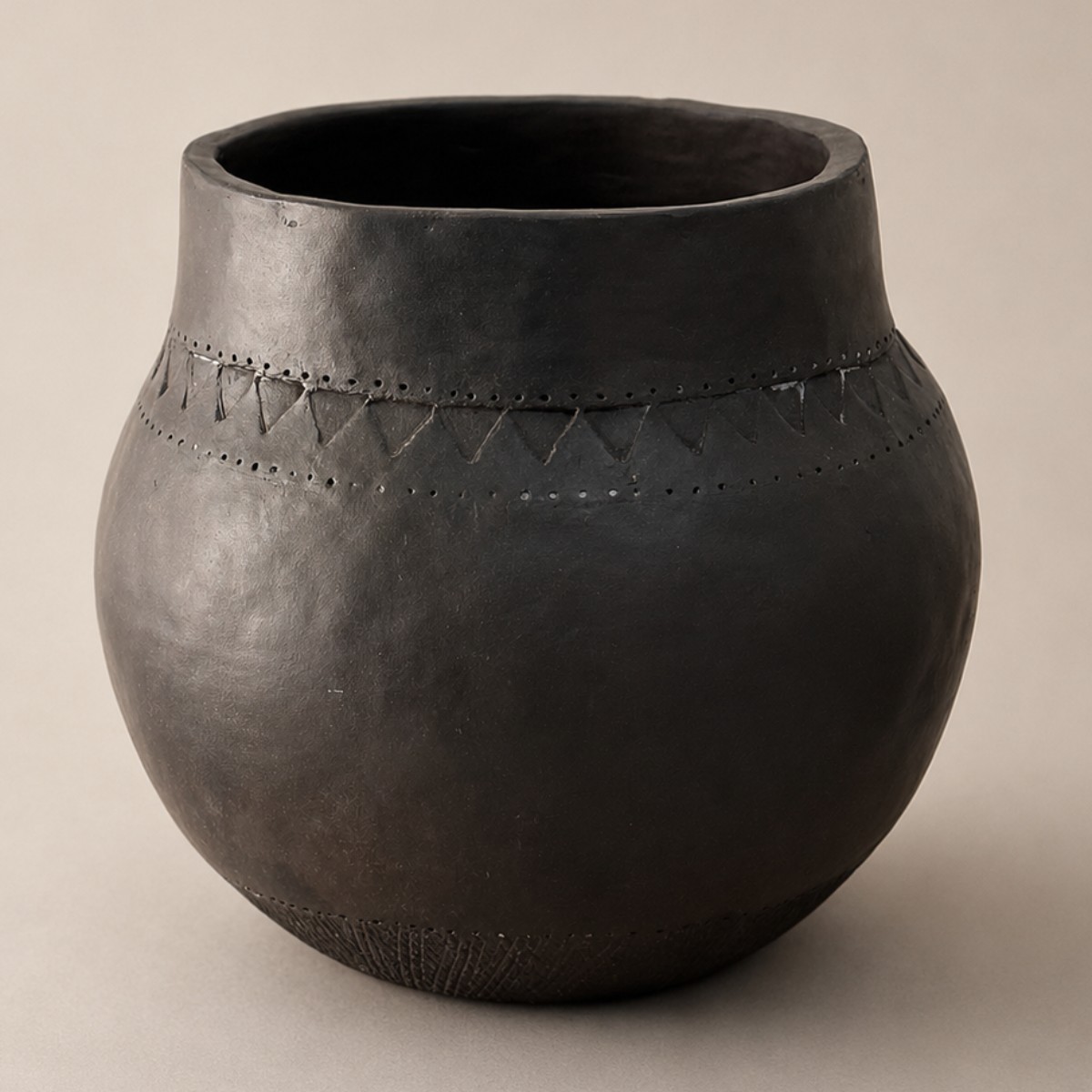 Black clay beer pot image 2
