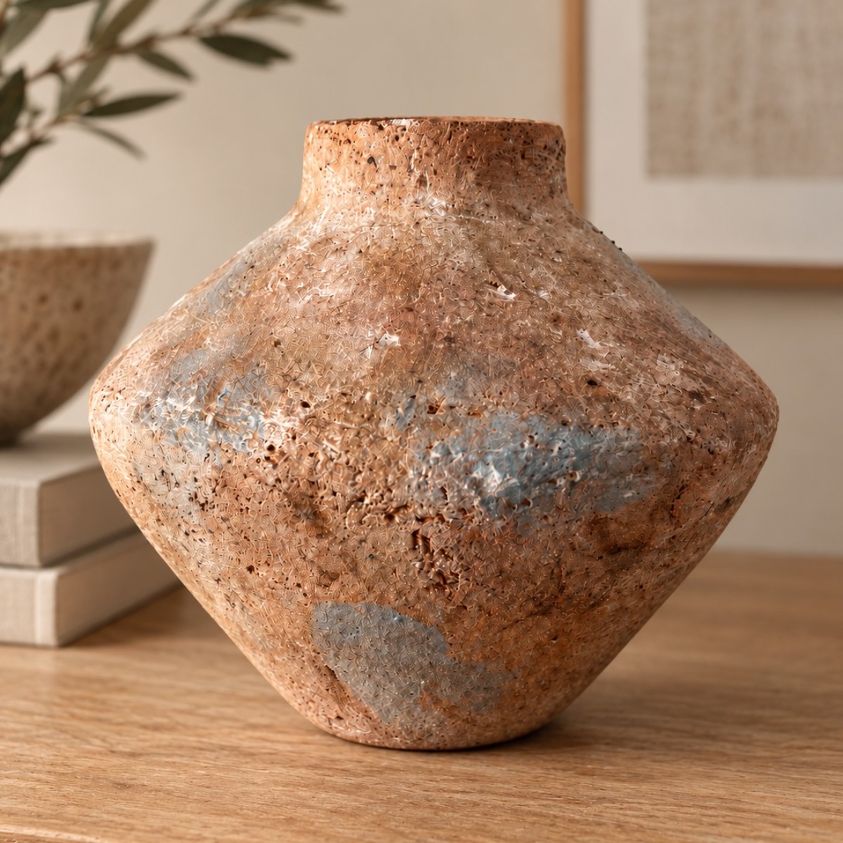 Textured angular vessel