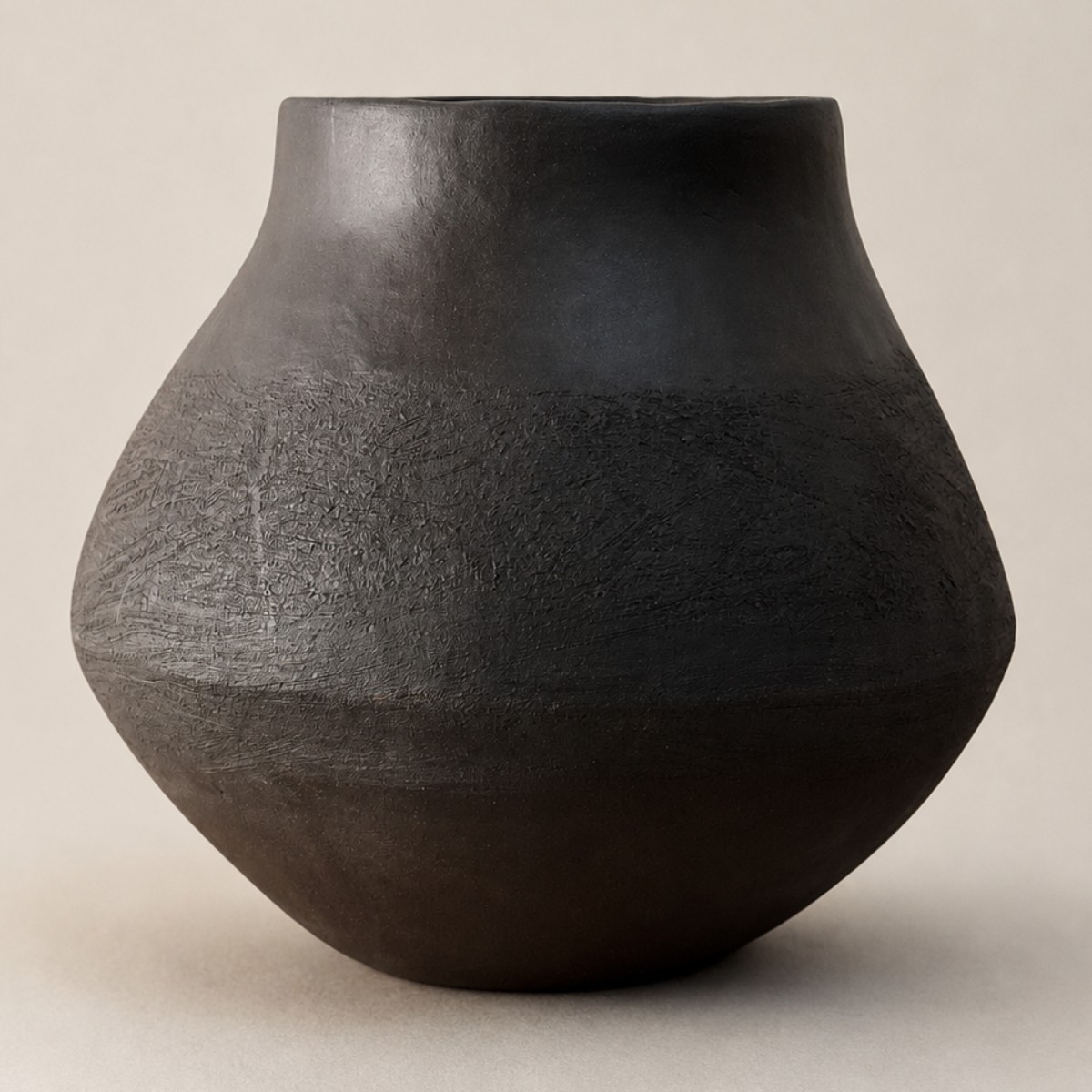 Charcoal clay textured vessel image 2